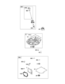 Crankcase Cover/Sump And Lubrication Group Diagram and Parts List for 9P602-0121-H1  Briggs and Stratton Engine
